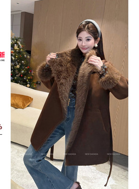 利达NEW DADADA【暖冬栗绒】设计感百搭休闲毛呢外套DHM3885
