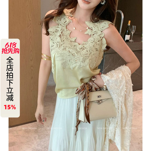 时尚镂空马甲女时髦设计感上衣