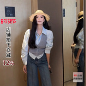 NEW DADADA 晨影之森 利达 挂脖v领修身 背心针织设计小众上衣女