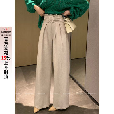 利达 NEW DADADA【暮山紫黛】气质时尚百搭休闲裤子CDZ1512