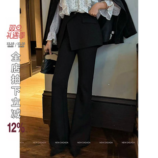 NEW 女设计感小众高腰休闲裤 DADADA 黑色牛仔裤 灵光甜现 利达