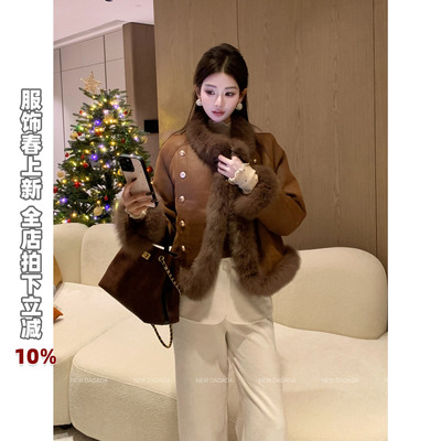 利达 NEW DADADA【绒绒暖棕】时尚休闲修身气质外套QHM2773