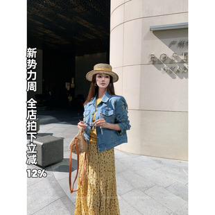 手工雏菊刺绣牛仔外套女短款 利达 小雏菊牛仔 DADADA 上衣 NEW