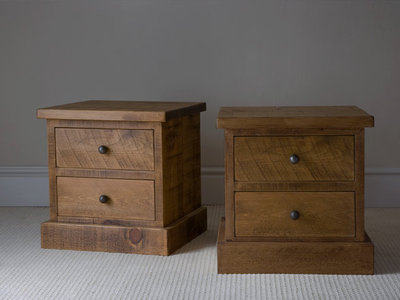 复古风松木床头柜美式乡村