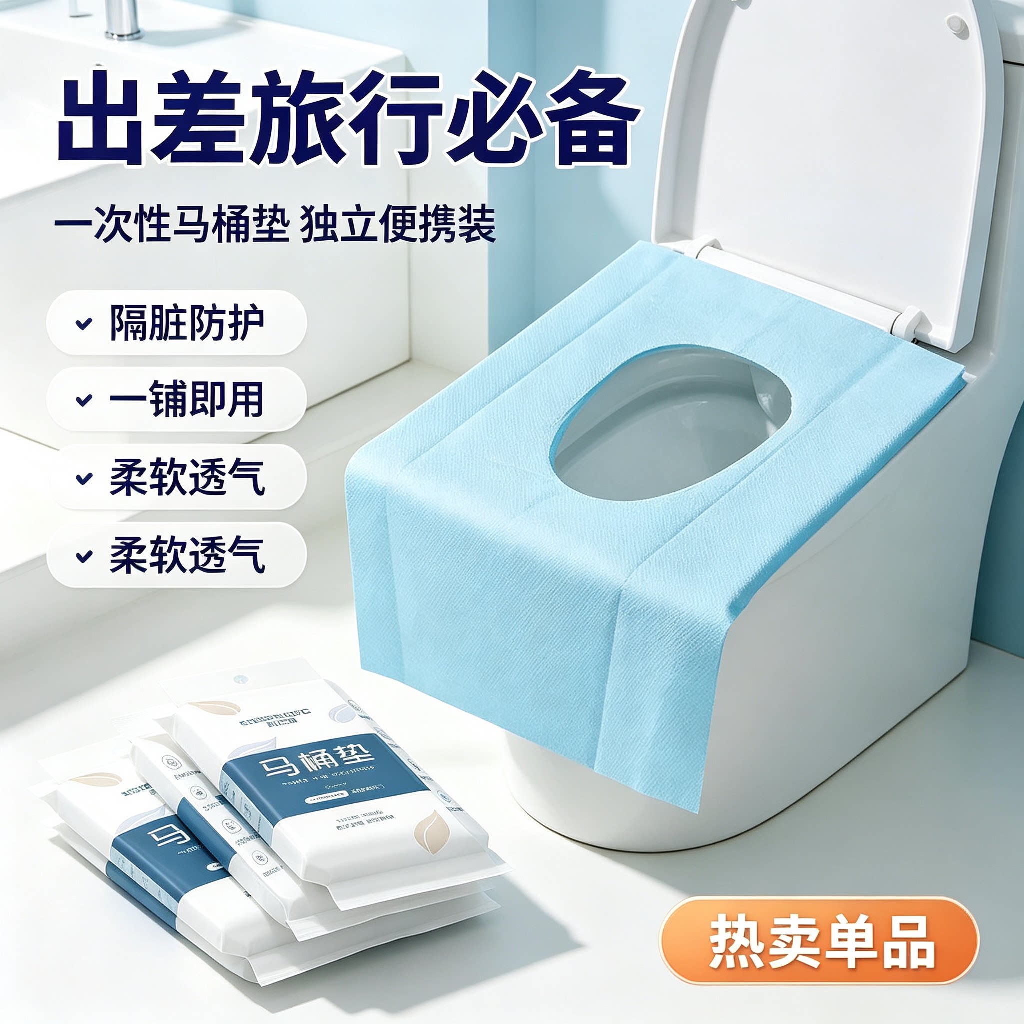 一次性马桶垫旅行家用坐便套酒店专用揭胶全包马桶垫独立包装批发