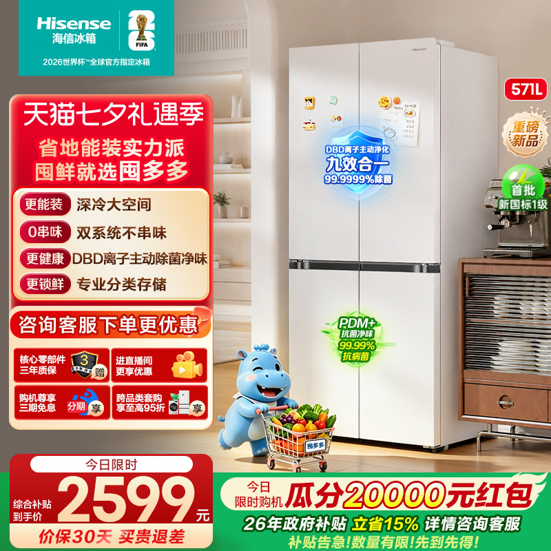海信囤多多571L双系统大容量冰箱