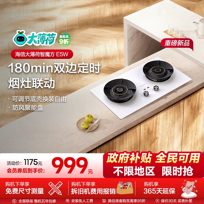 【新款】海信燃气灶煤气灶家用厨房双灶台嵌入式天然气炉灶具E5W