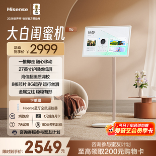 27英寸8核8GB运存大平板 护眼类纸屏 娱乐观影 可移动电视 国家补贴 海信大白闺蜜机27X6N 女生礼物 长续航