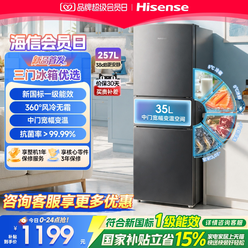 新品升级|容声257新国标一级风冷图片