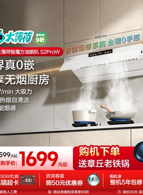 新品海信抽油烟机套装超薄零嵌顶侧双吸家用厨房白色大薄荷S2ProW