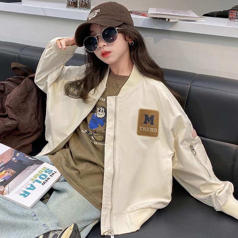 女童外套春秋款2026新款大童女孩时尚棒球服儿童韩范休闲百搭夹克