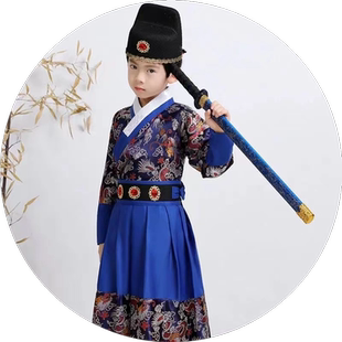 男童汉服帽子翼善冠儿童古风古装帽子明制飞鱼帽锦衣卫状元帽头饰