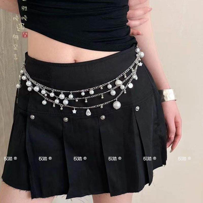 穿搭日常 韩系ins风多层珍珠贝壳腰链配饰女设计感小众牛仔裤腰带,服饰配件/皮带/帽子/围巾,腰带/皮带/腰链,淘宝优惠券,粉丝福利购,淘宝优惠卷