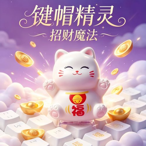 十字轴招财猫可爱键帽