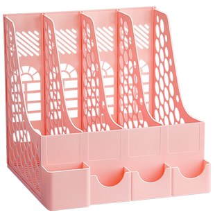 书架桌面文件框儿童书立架文件夹a4文件收纳筐书立档案盒资料置物架文件架文件栏办公室办公桌放试卷收纳架子