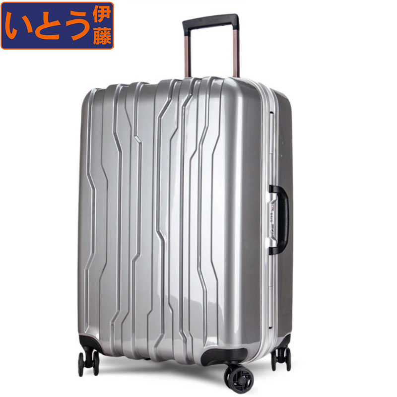 【轻便PC材质】伊藤行李箱铝框20寸拉杆箱登机硬箱24寸密码旅行箱(非品牌)