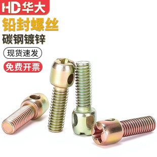 铅封钉镀锌 铅封螺丝电表螺丝封表螺钉带孔螺丝M3