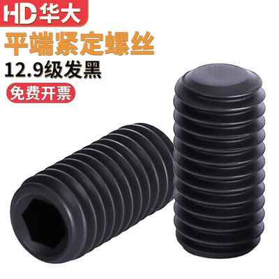 12.9级平端内六角紧定高强度螺丝平头机米顶丝DIN913M4M5M6M8M10