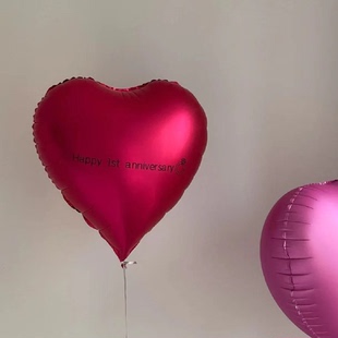 ins风纪念日快乐爱心球 Happy anniversary文字气球定制 拍照气球