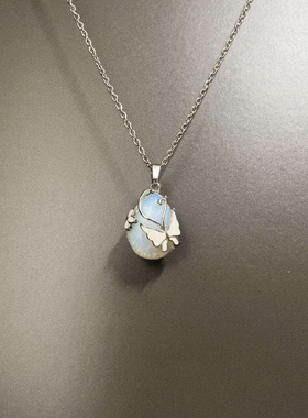 Vintage古着 Butterfly water drops项链