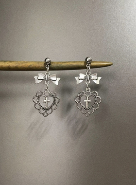 Vintage古着 Gothic love lace耳饰