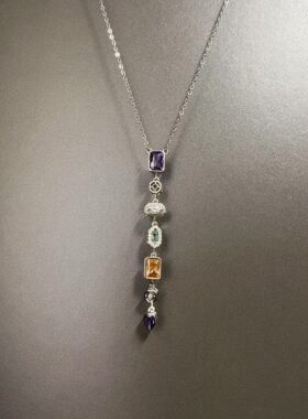 Vintage古着 Zircon Waterfall项链