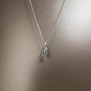 Vintage古着 Blue zircon spiral项链