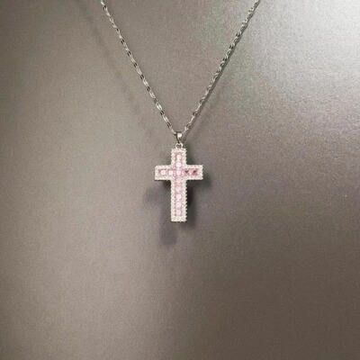 Vintage古着 Pink cross项链