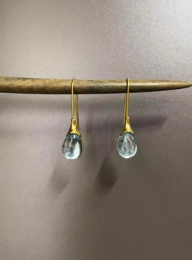 Vintage古着 Gray moonstone耳饰