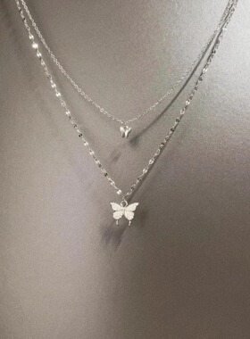 Vintage古着 Diamond twin butterfly项链