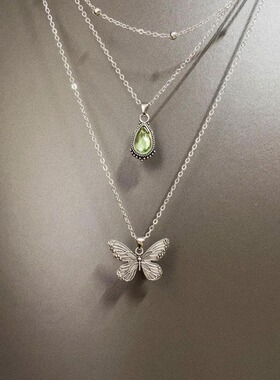 Vintage古着 Green butterfly项链