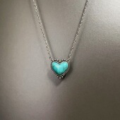 shaped Vintage古着 Heart Turquoise项链