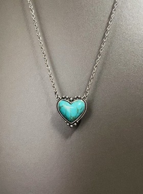 Vintage古着 Heart-shaped Turquoise项链