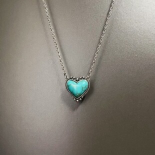Vintage古着 Heart-shaped Turquoise项链