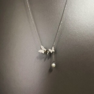 fringe butterfly项链 Pearl Vintage古着