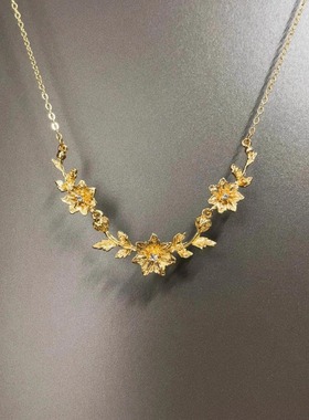 Vintage古着 Flourishing flowers leave项链