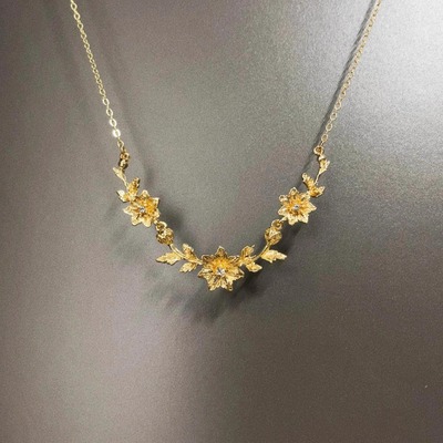 Vintage古着 Flourishing flowers leave项链