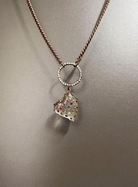 Vintage古着 Medieval peach heart项链