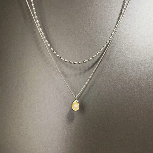 Vintage古着 Pleated pearl beans项链