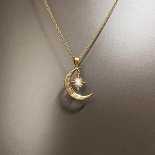 Vintage古着 crescent项链 Golden