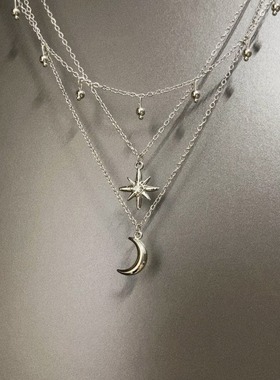 Vintage古着 Silver light hanging night项链