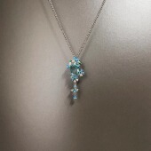 Vintage古着 Aquamarine Flower项链