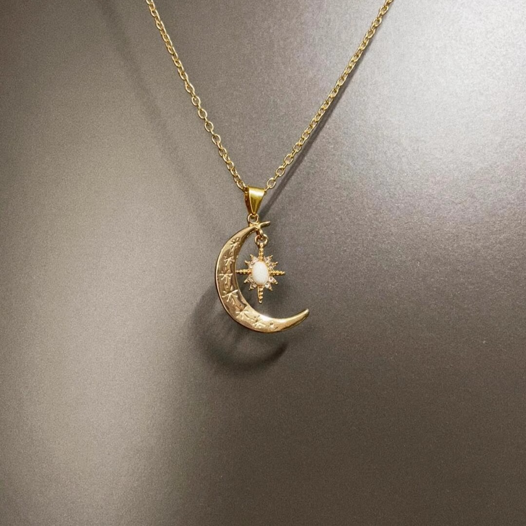 Vintage古着 Golden crescent项链