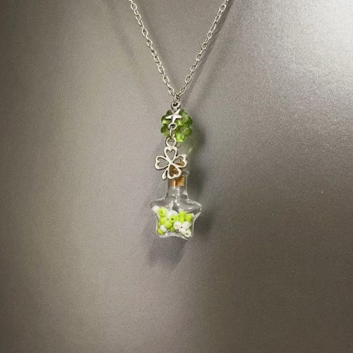 手工 Clover wishing bottle项链