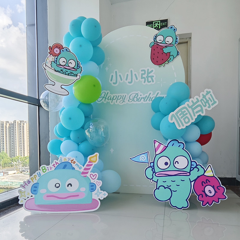 儿童宝宝周岁百日三丽鸥丑鱼汉顿生日布置背景拍照kt板气球装饰,节庆用品/礼品,装扮布置套餐,淘宝优惠券,粉丝福利购,淘宝优惠卷