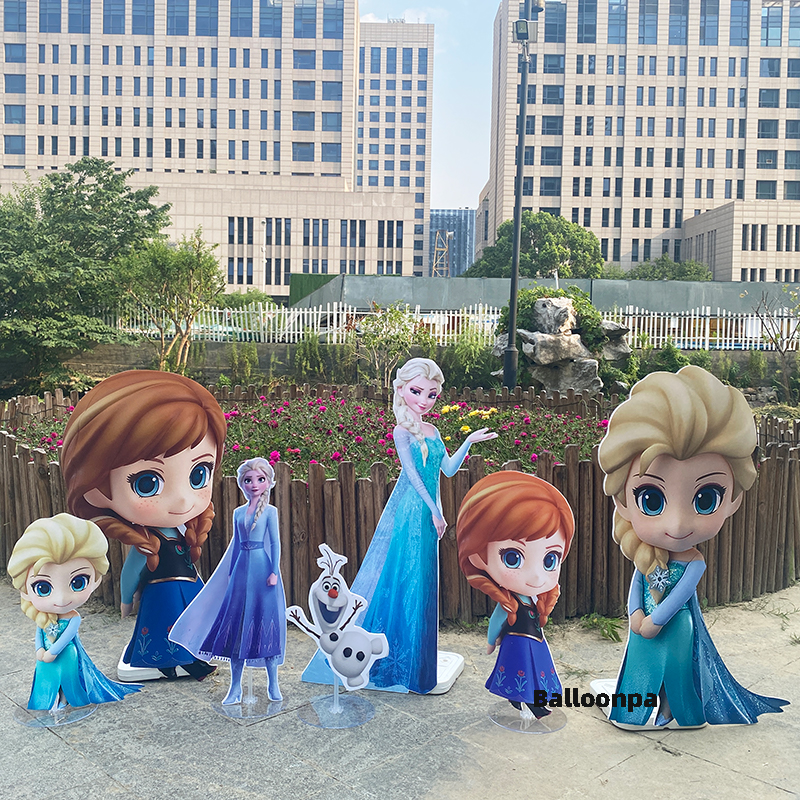 冰雪奇缘安娜艾莎公主宝宝周岁生日卡通装饰主题KT板定制布置装饰