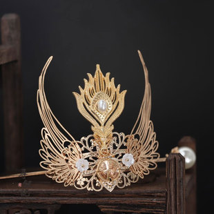 古风头饰汉服敦煌异域飞天束发冠古装男女头饰高马尾发簪配饰发饰