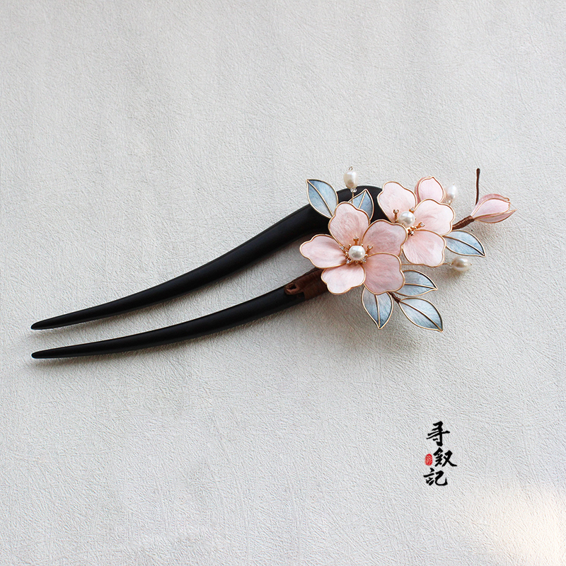 非遗蚕丝线手工掐丝绒花发饰