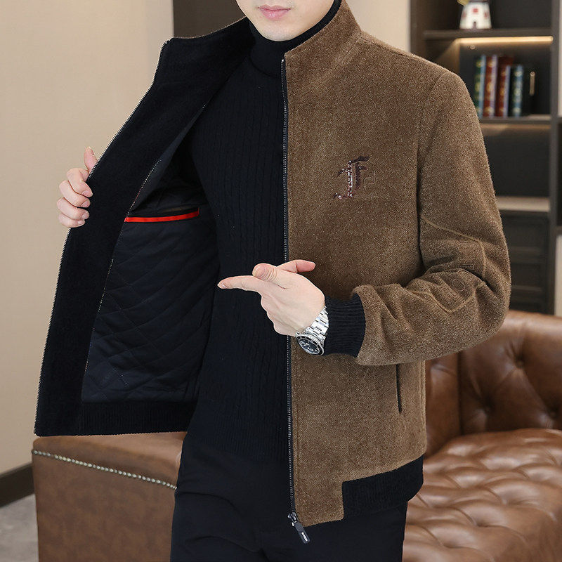立领毛呢外套男短款秋冬加棉加厚棉衣男士休闲高端夹克呢子上衣,男装,毛呢大衣,淘宝优惠券,粉丝福利购,淘宝优惠卷