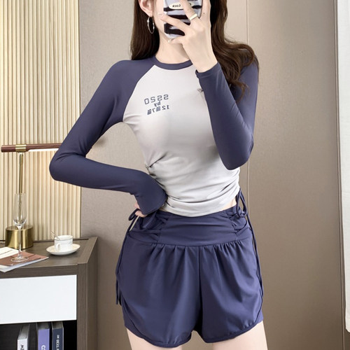 分体泳衣女款2026年新款爆款保守平角微胖女孩遮肉肚子显瘦高级感